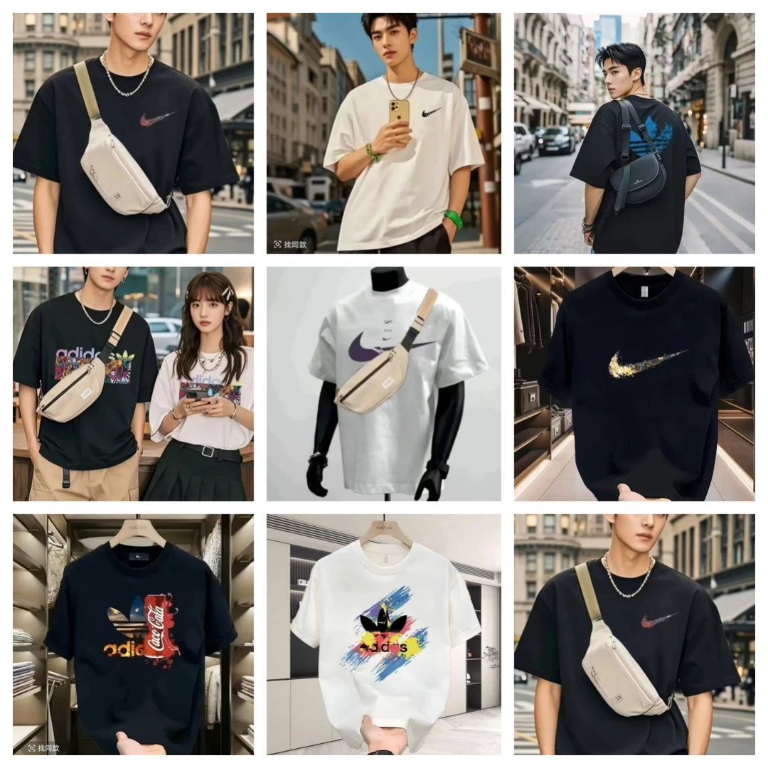 亲子装短袖吸汗夏季男女童T恤夏装圆领休闲儿童纯棉透气短袖