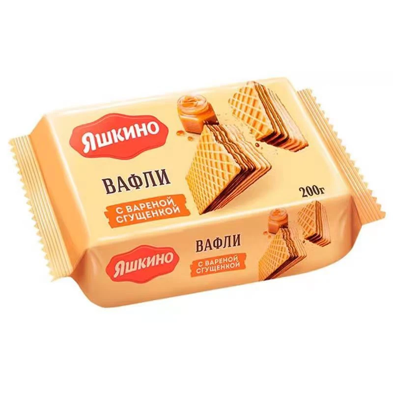 宝山俄罗斯原装进口KDV威化夹心饼干炼乳味休闲零食200g