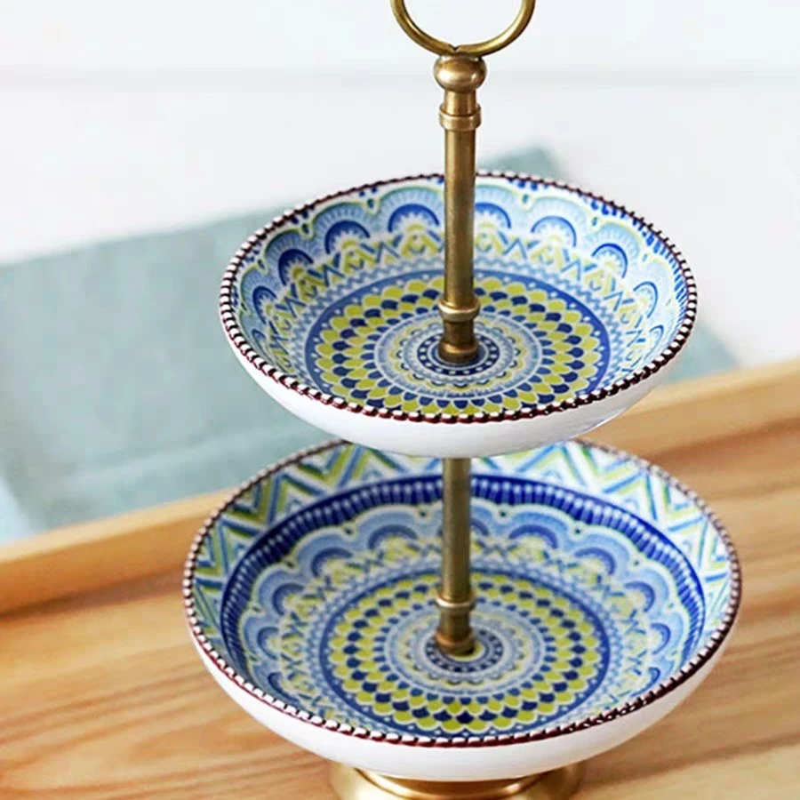 【奇居】 印度黄铜双层果盘4811005