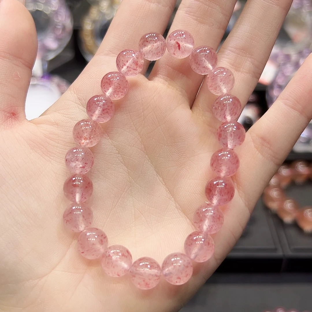 茴***子石英质玉未镶嵌手链sg7草莓晶9+