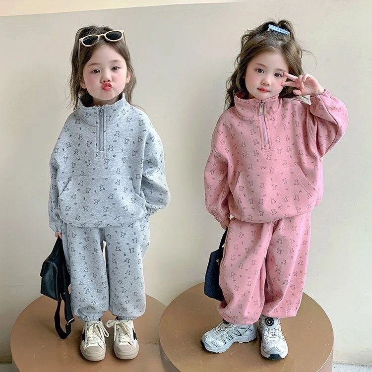 女童春装套装2025新款洋气时髦女宝宝休闲春秋季儿童运动两件套