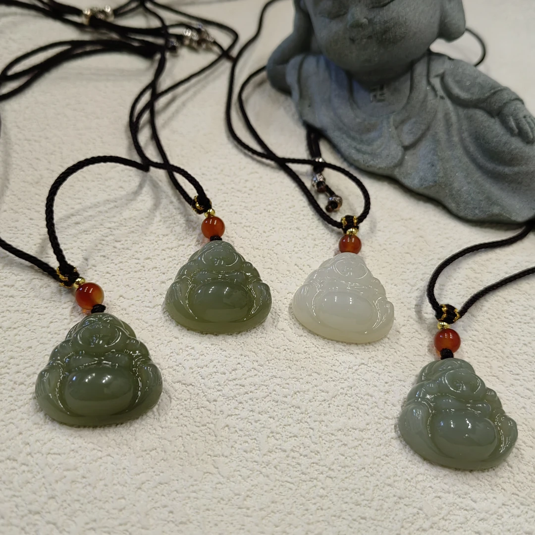 【V姐珠宝】HL2204 和田玉晴水佛公项链 多样性发一件