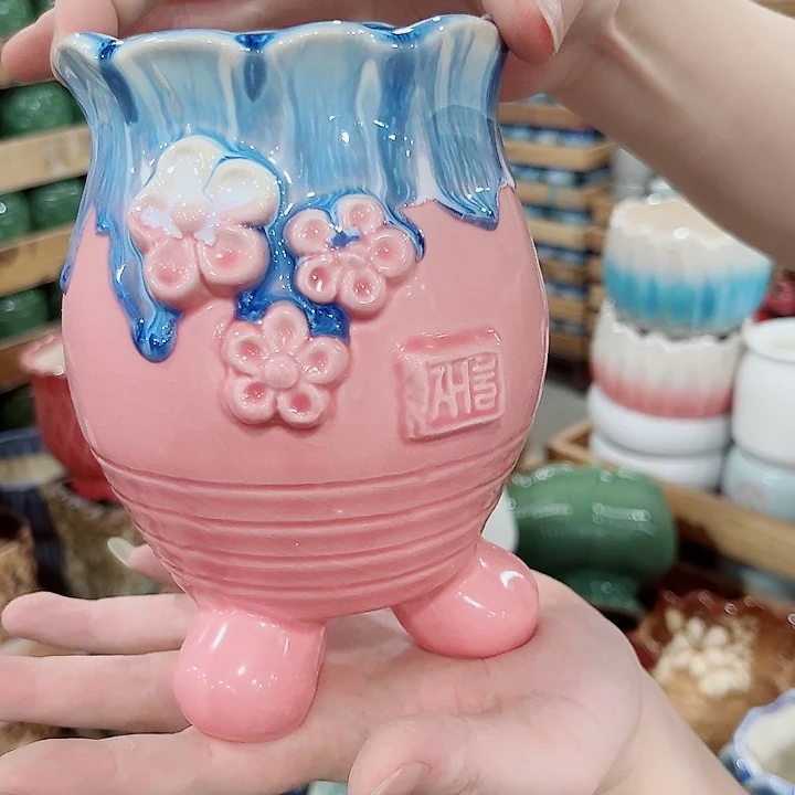 有孔.凑单10元陶瓷花盆发货！