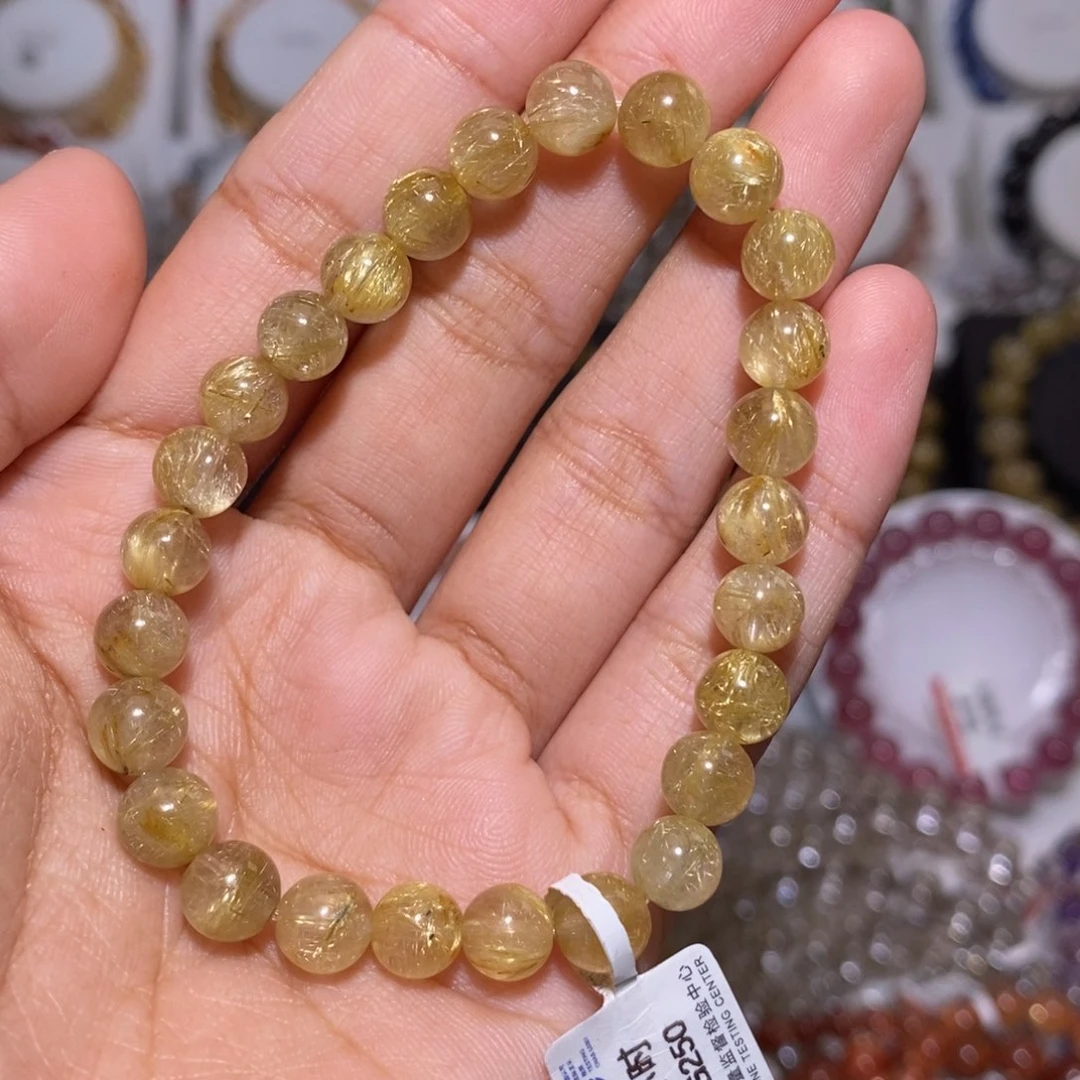 【闪购商品】发晶手串未镶嵌金发7.2mm