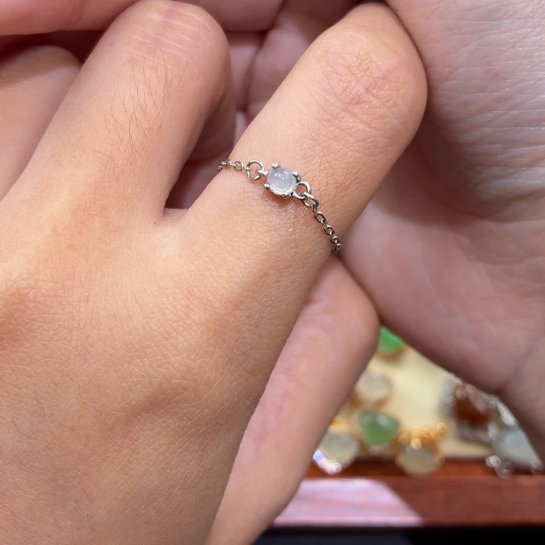 翡翠银S925镶嵌颈饰戒链