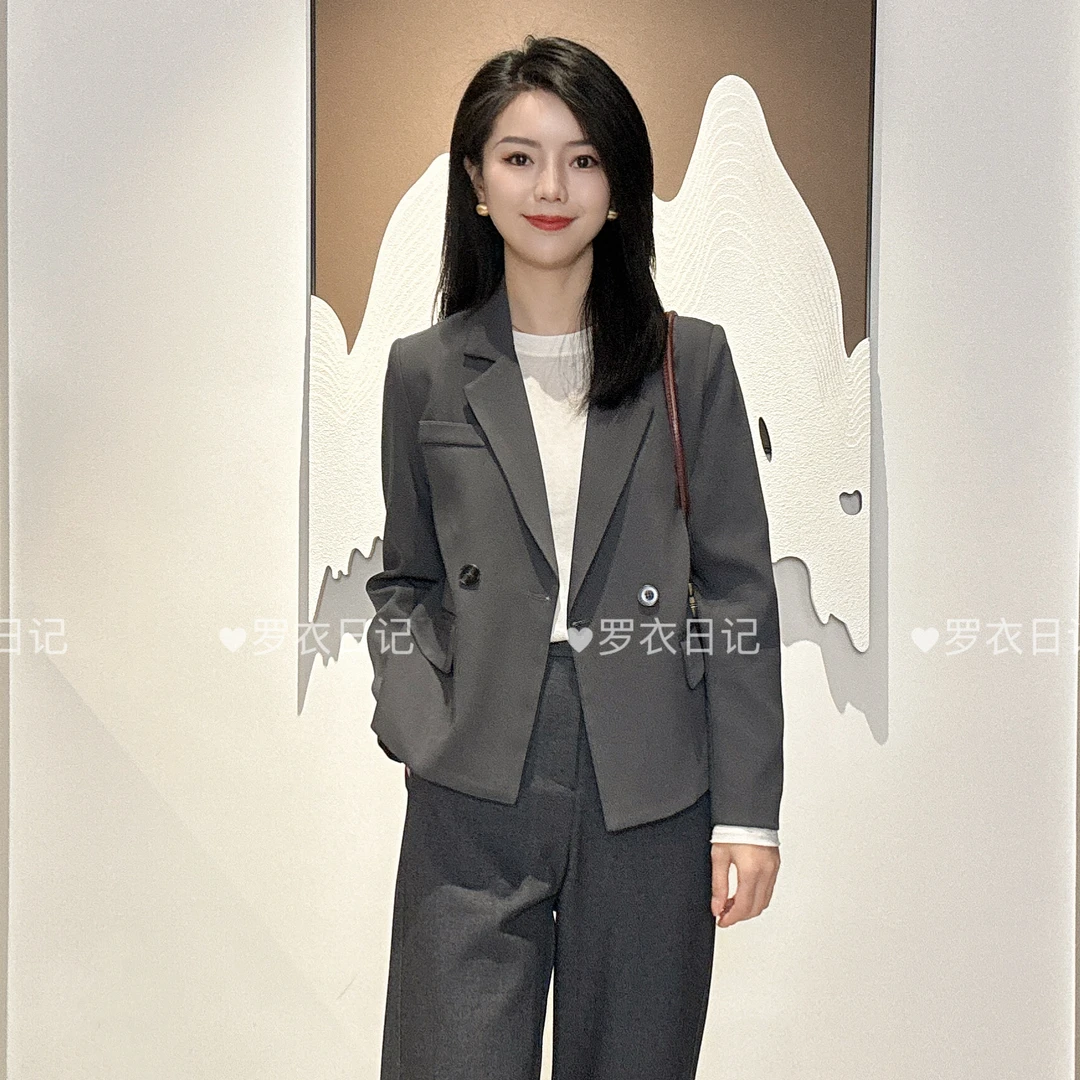【罗衣日记定制】2025春秋通勤气质西装外套女小个子休闲短款西服