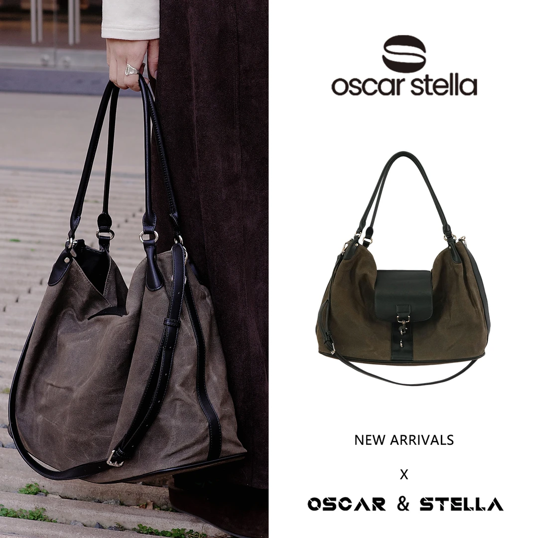 OSCAR&STELLA休闲经典百搭女士时尚潮流单肩帆布手提包387-9152