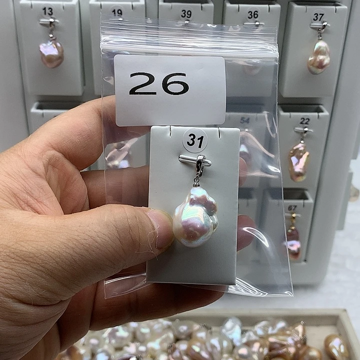合金吊坠(不含链)淡水珍珠