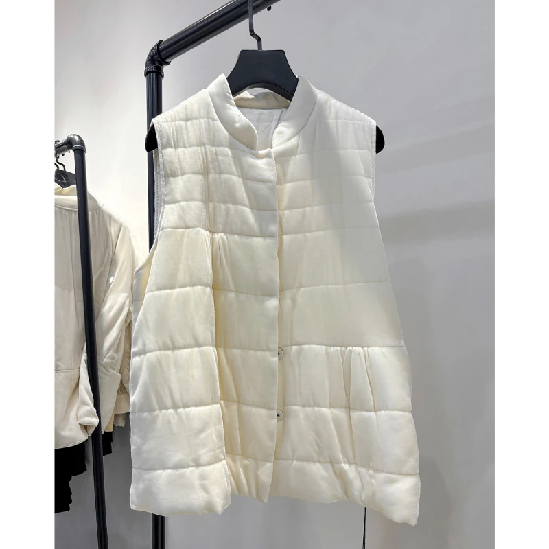 桑蚕丝丝绒新款时尚休闲棉服马甲女百搭防风保暖秋冬季背心5169