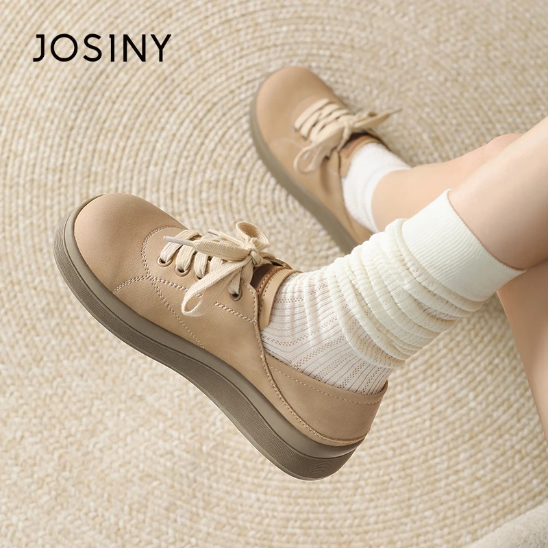 卓诗尼厚底乐福鞋女2025春季新款百搭复古英伦风平底圆头小皮鞋