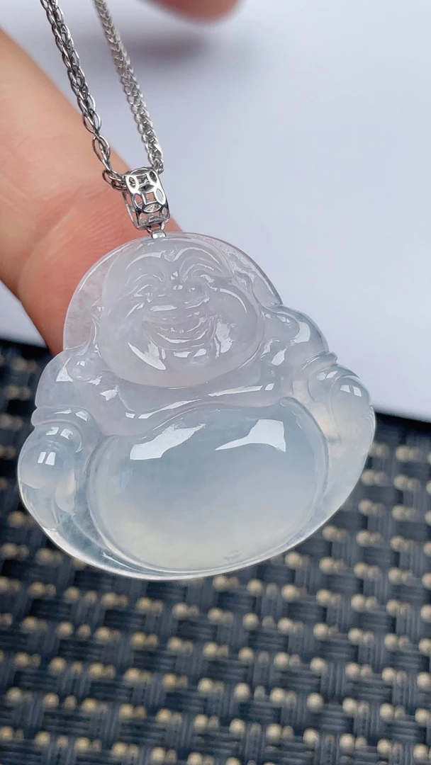 缅甸天然翡翠A货冰佛公吊坠尺寸29.1-30.3-6.5