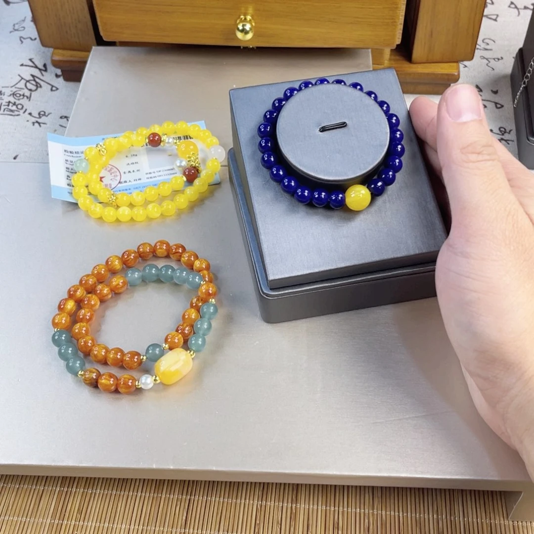 针钠钙石手饰银S925镀金镶嵌