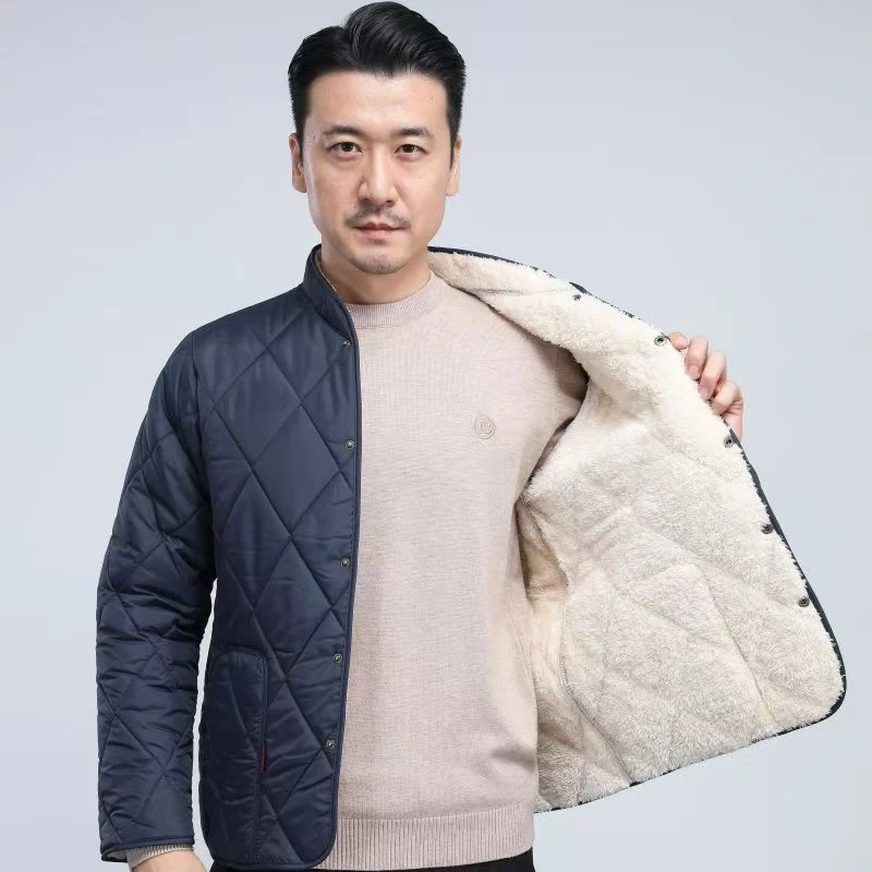 老人棉服冬季中老年男士保暖棉袄爸爸装加绒加厚棉衣爷爷外套冬装