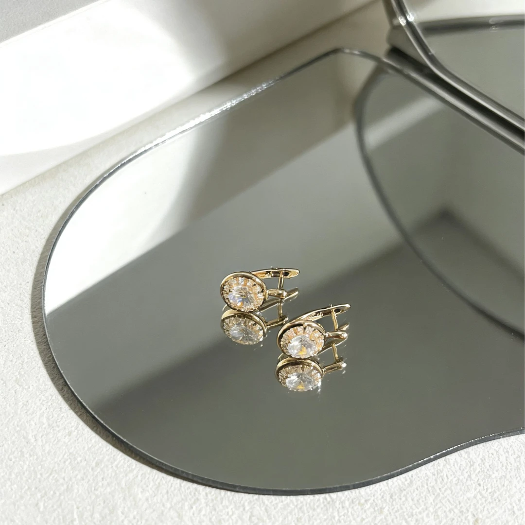 【越美丽】--V金古法精工质感高级极简耳饰xp10107