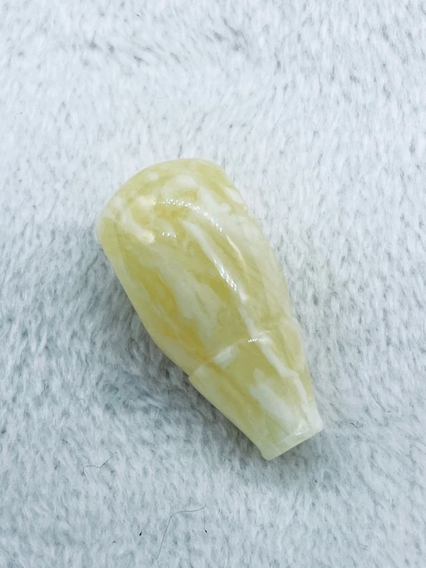 俄料原矿蜜蜡瓷白虎皮花三通11×23mm40号