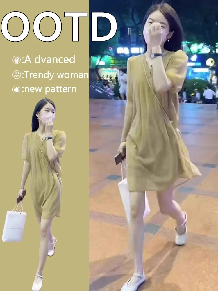 2025新款好看小个子网红爆款高端精致气质初恋清纯连衣裙子女夏季