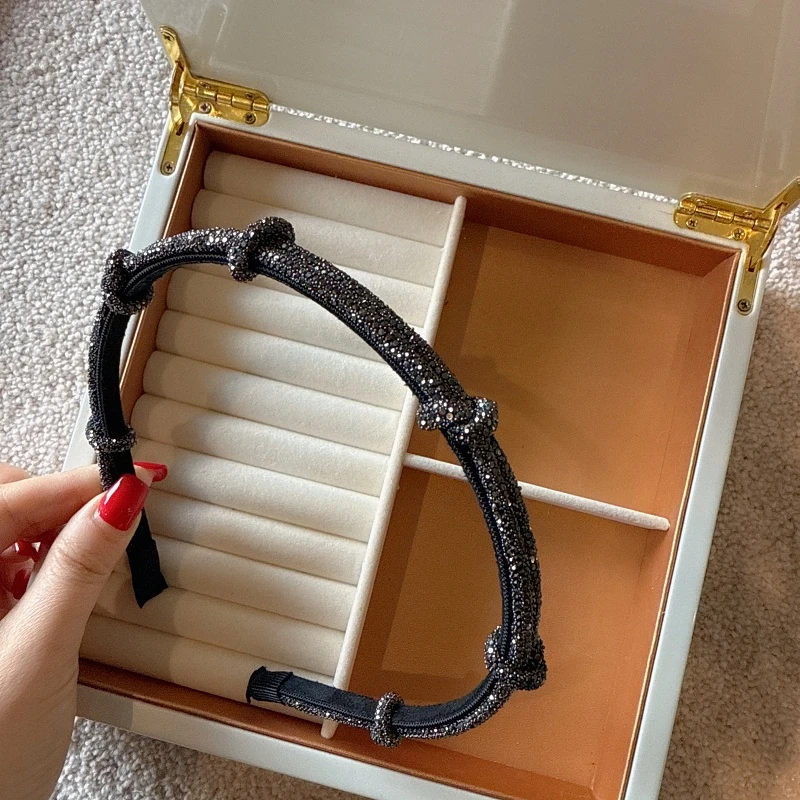 jioli/椒莉韩国发饰时尚水钻发箍高级感满钻打结气质小香风头箍女