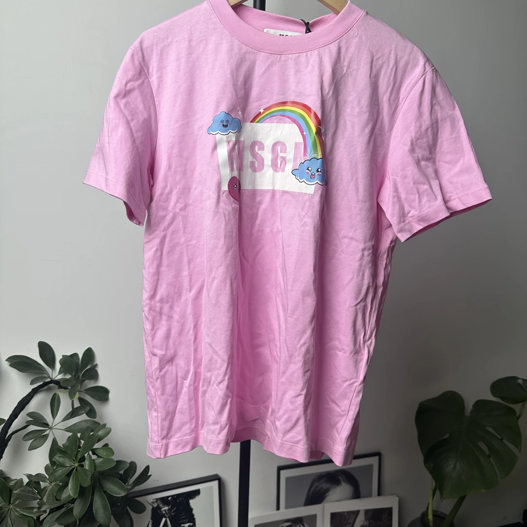 未使用 MSGM 葡萄籽奢潮/msgm 粉色圆领短袖T恤/xs