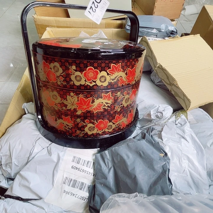 琉璃手工艺品塑料三层盒