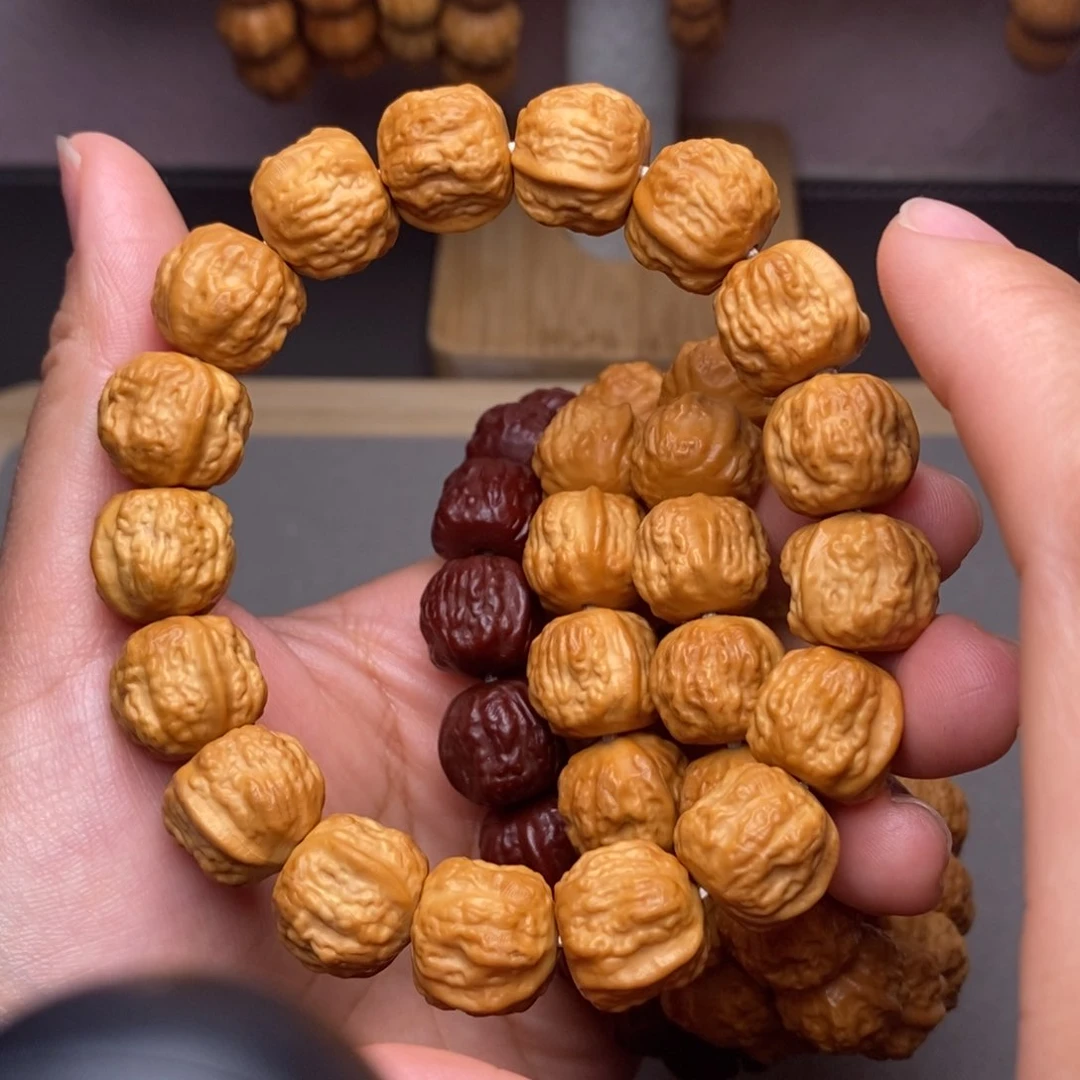 猴头核桃手串天*空金蟾蛤蟆头