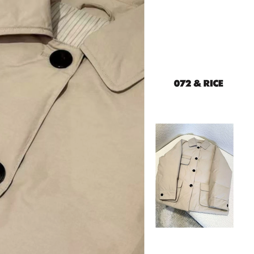 072 & RICE【拥抱】秋冬休闲翻领单排扣白鹅绒外套 N-CF229 618FF