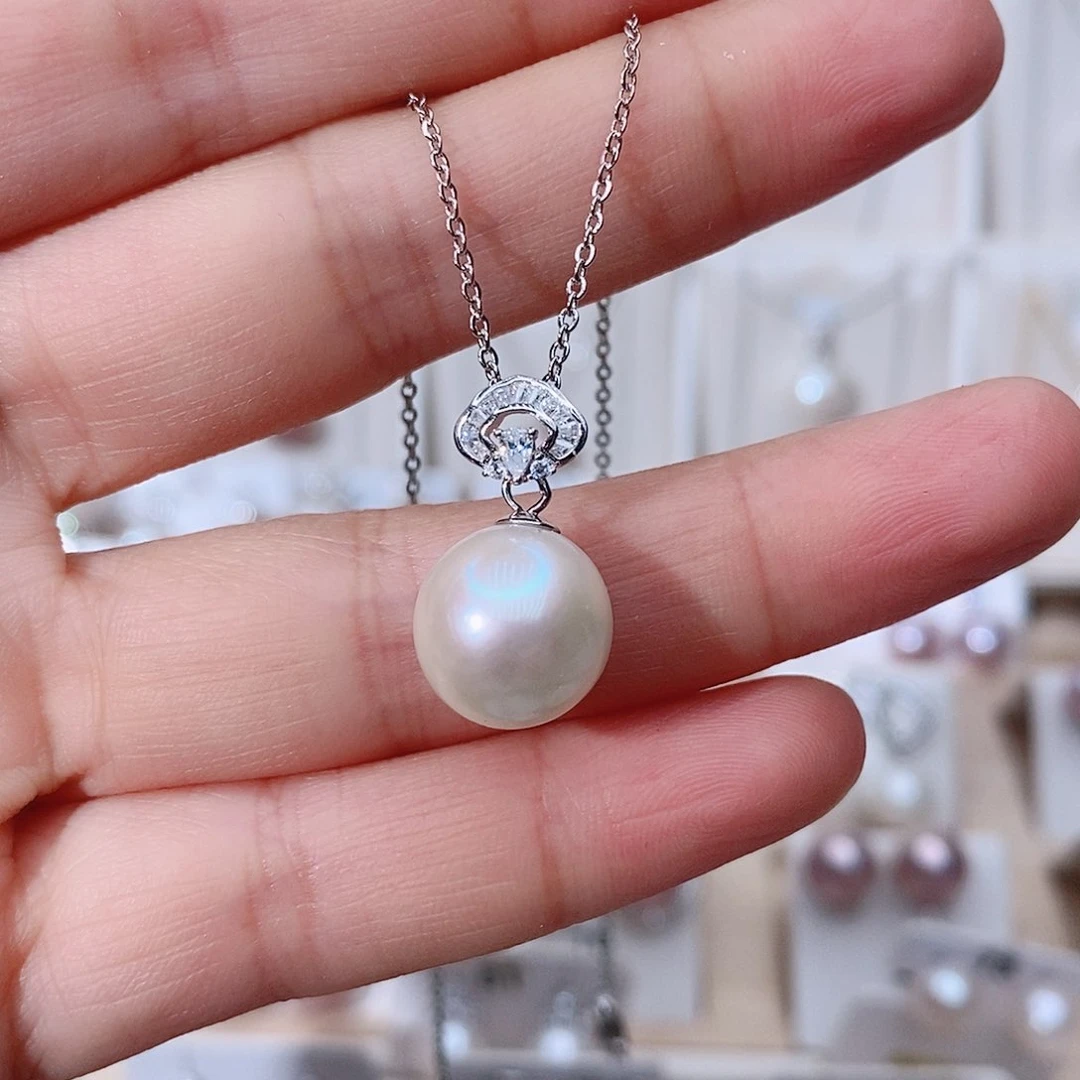 颈饰银S925镶嵌淡水珍珠