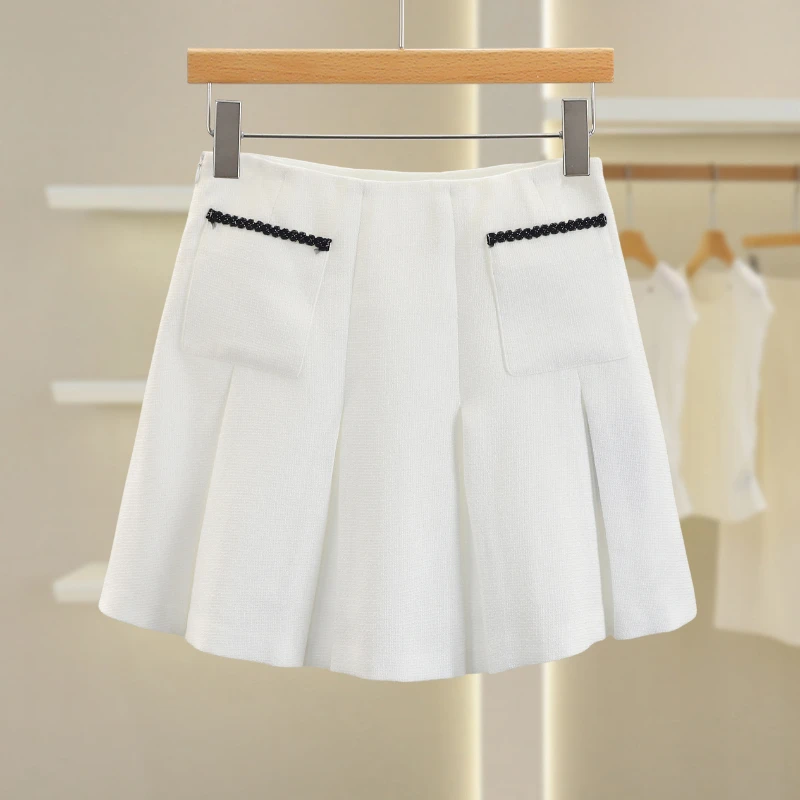 【康康上身款】减龄高腰百褶裙防走光气质短裙夏季女装#ZMF56Q006