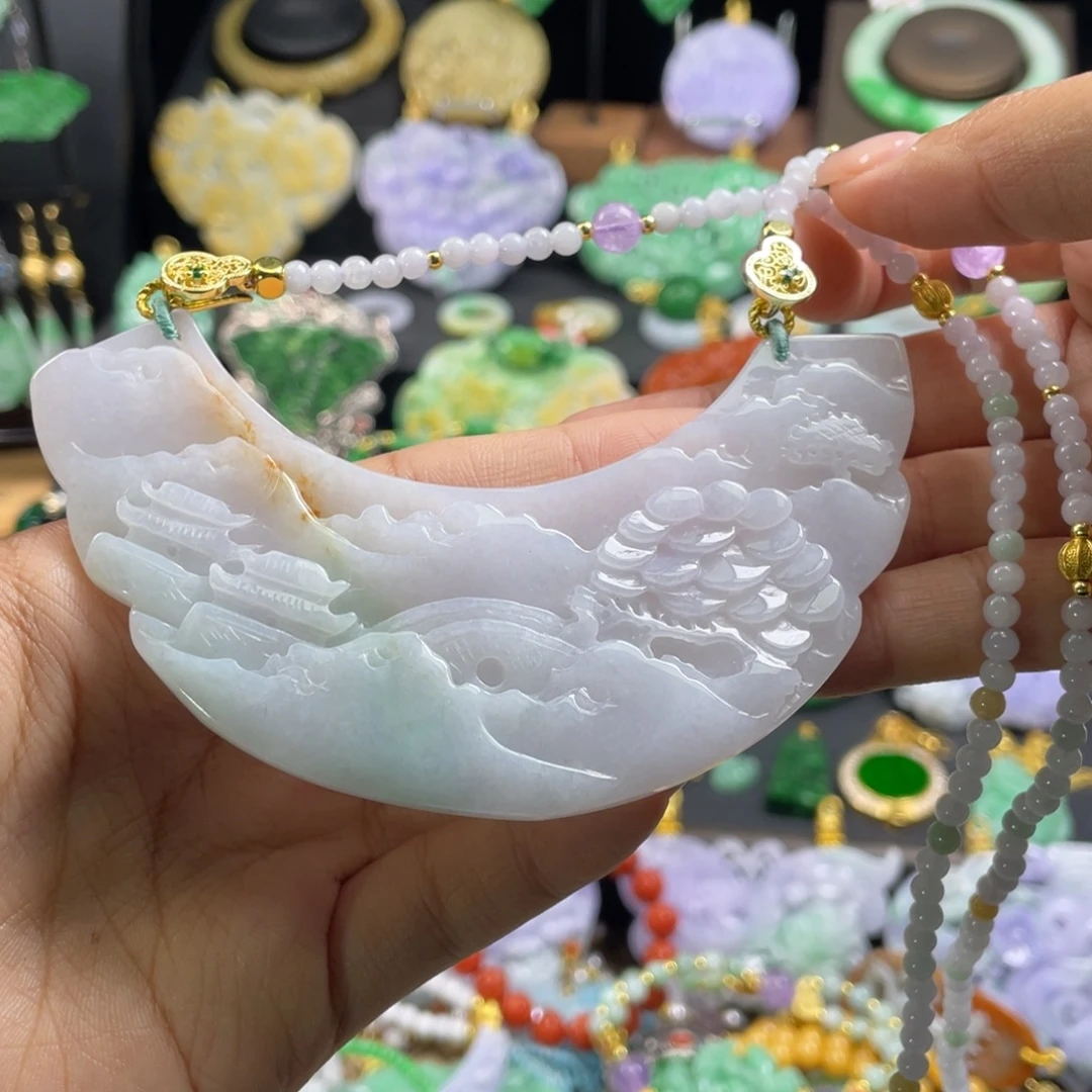 翡翠未镶嵌颈饰代编织
