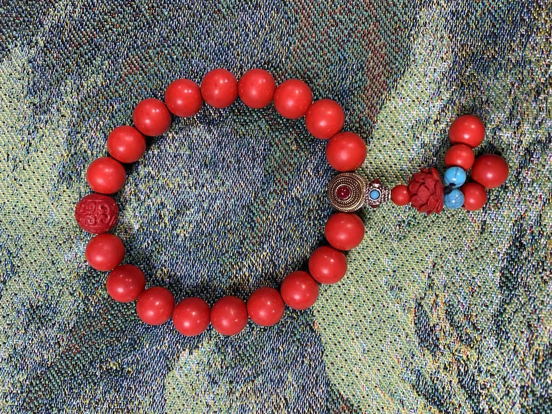 天然辰砂瑞哥专属精品辰砂手串D25