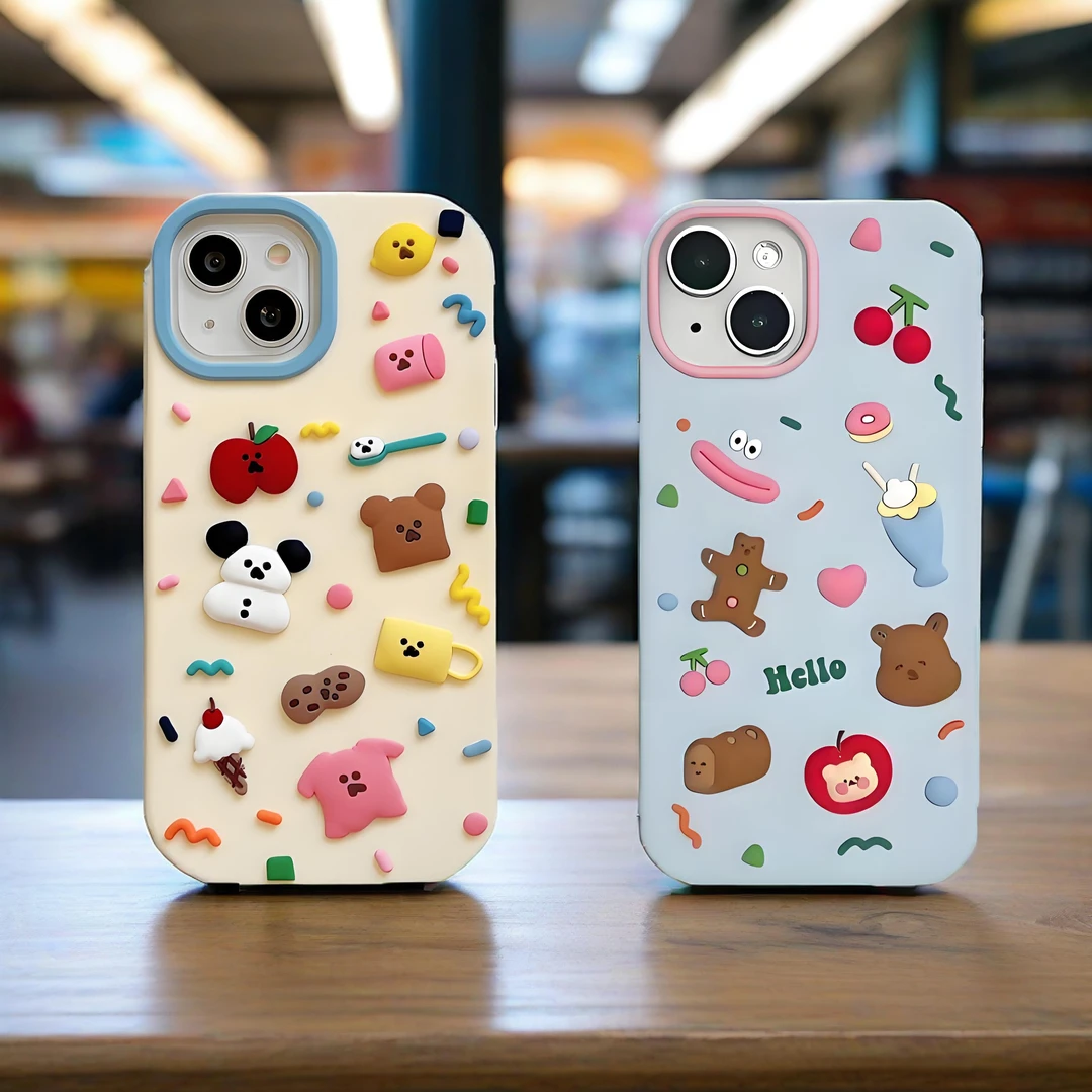 苹果|卡通碎片适用iPhone16可爱涂鸦ins小众15pro创意硅胶手机壳