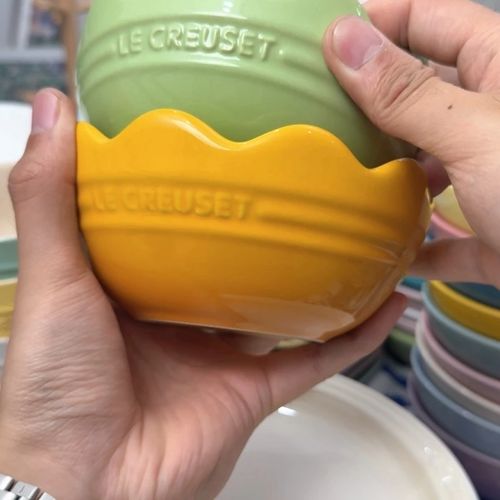 瓷片微瑕2个花边碗380毫升