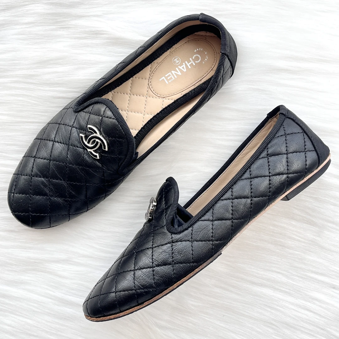 95新 Chanel/香奈儿 经典菱格纹饰扣单鞋 36码 公价8.8k j4035