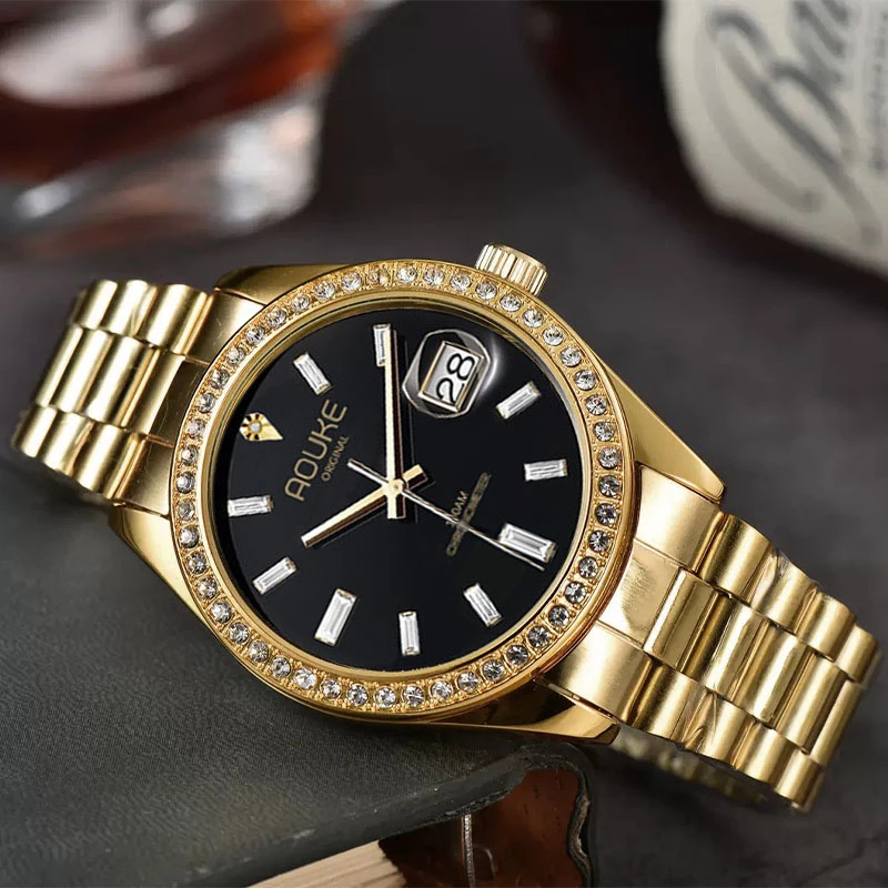 经典黑冰糖系列高档时尚百搭全自动男生腕表064