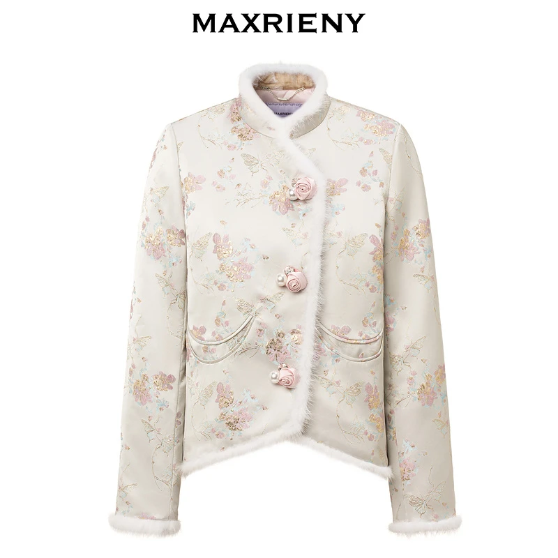 【诗语专属】MAXRIENY冬季中国风气质加绒加厚棉服中式保暖女士