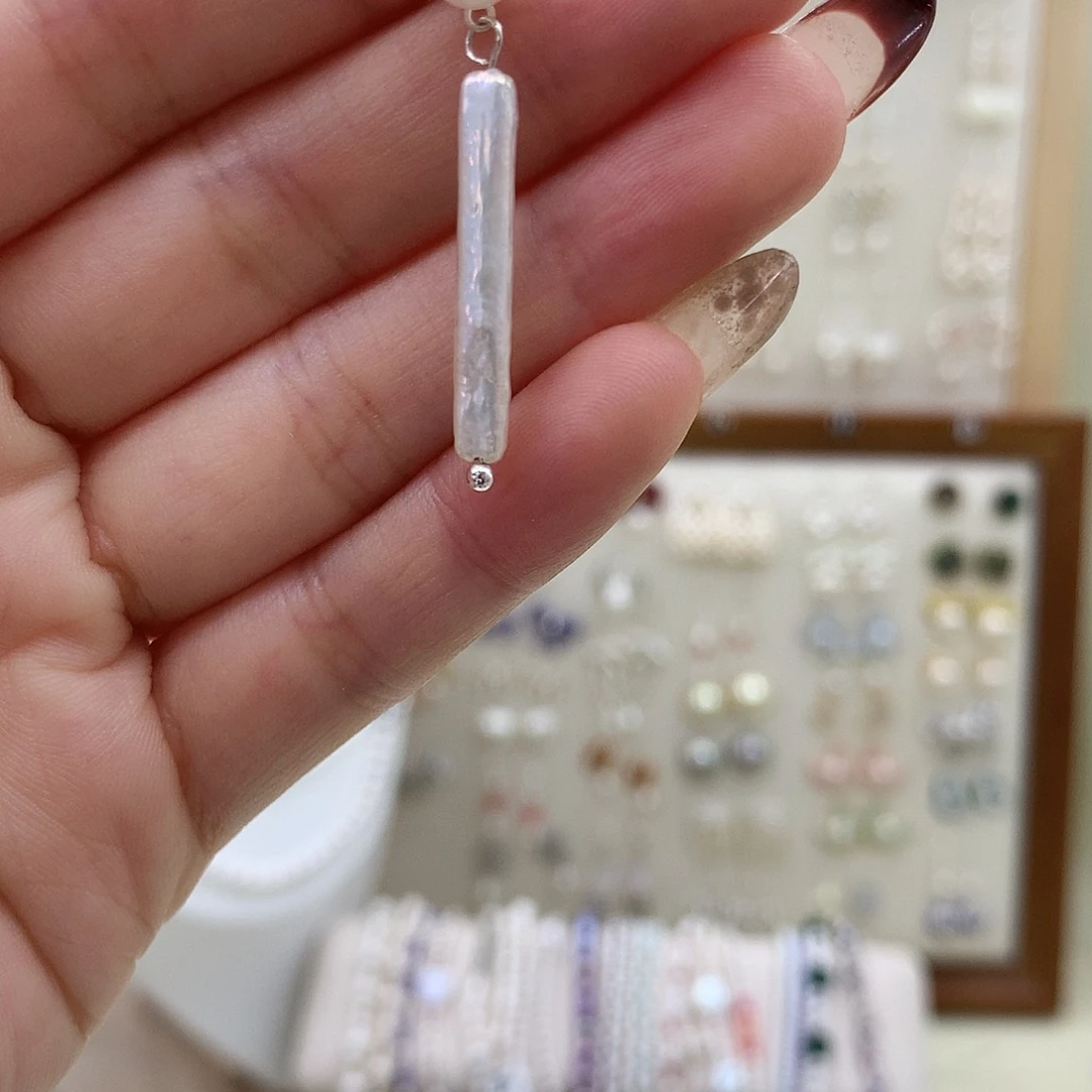 淡水珍珠耳饰银S925镶嵌