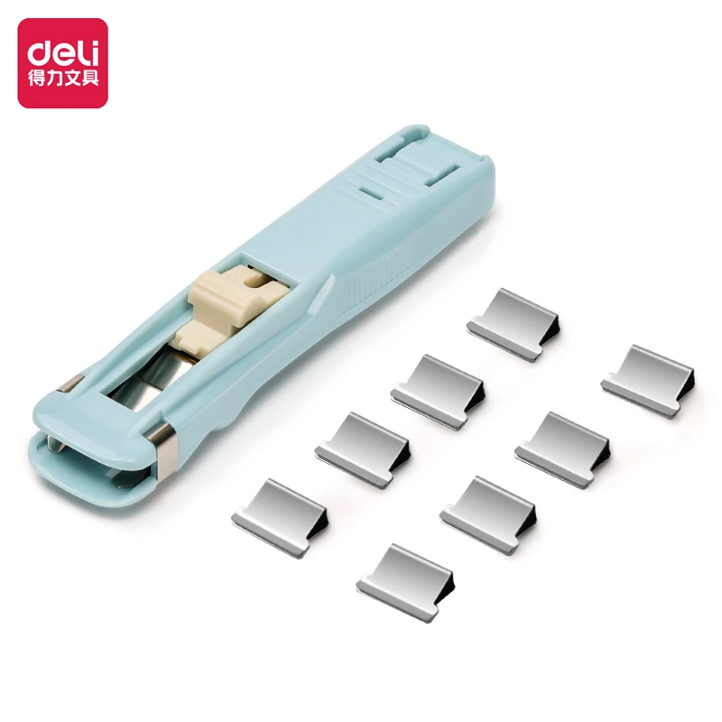 Deli/得力591F因为遇见你推夹器(蓝)(1推夹器+8补充夹)