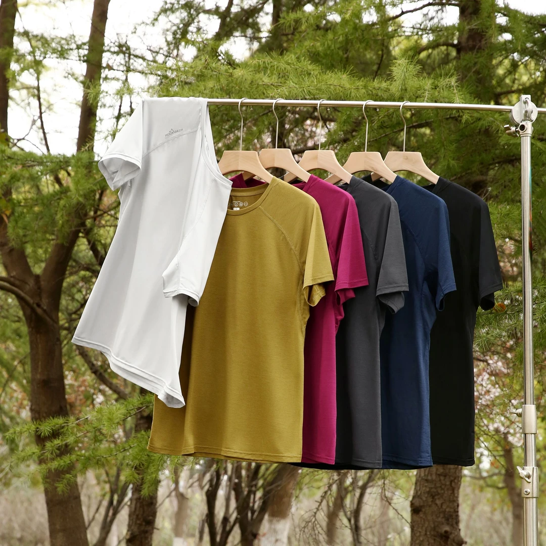 男士夏季速干吸湿排汗纯色短袖T恤薄款透气休闲百搭圆领体恤HB152