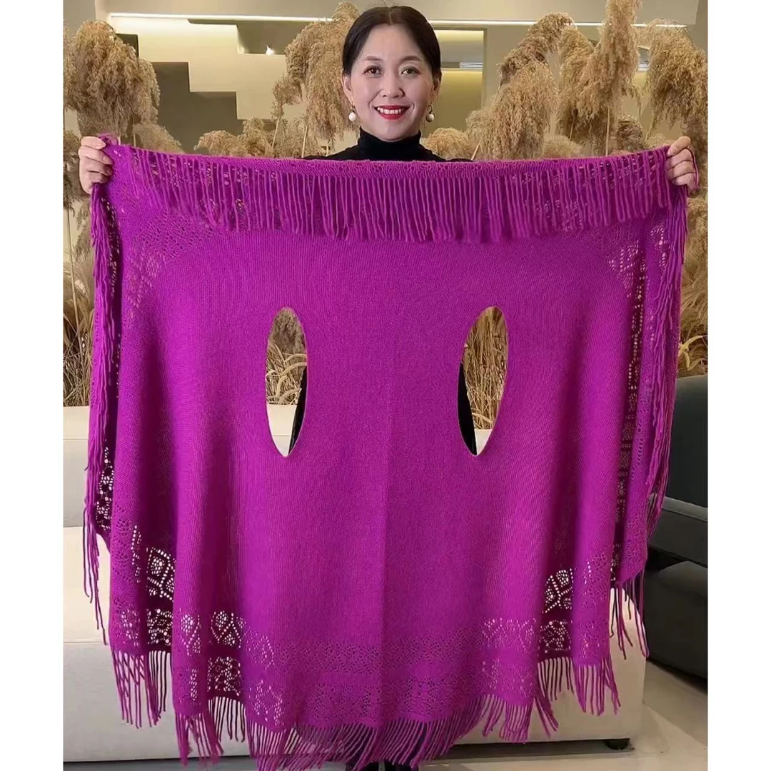 百变披肩秋冬季长款纯色毛线多功能洋气百搭流苏围脖保暖魔术围巾