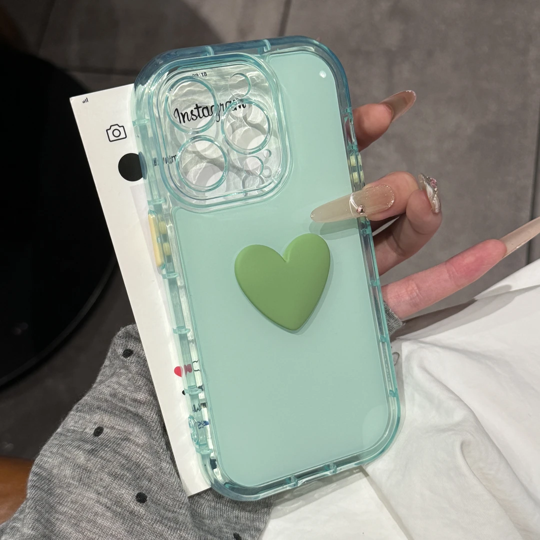 ins高颜值糖果爱心适用苹果16手机壳iPhone15promax气囊14防摔13