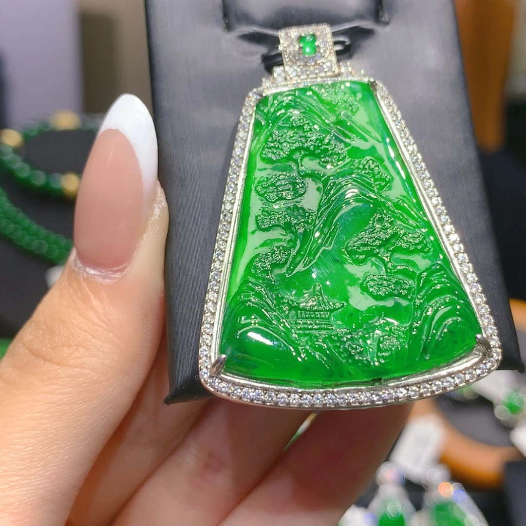 【闪购商品】翡翠银S925镶嵌颈饰4柒姐