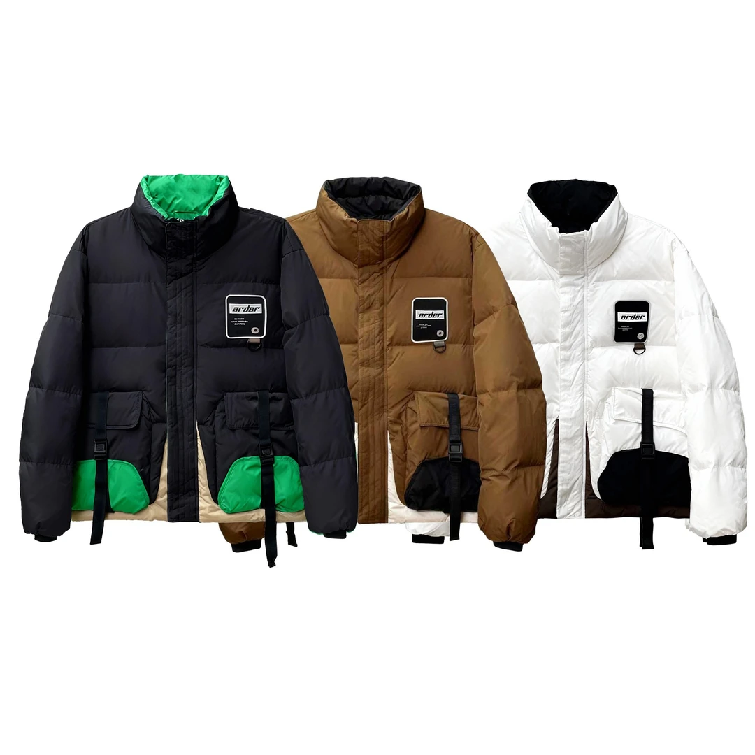 冬季潮牌羽绒服男休闲撞色上衣2025新款冬装外套2316