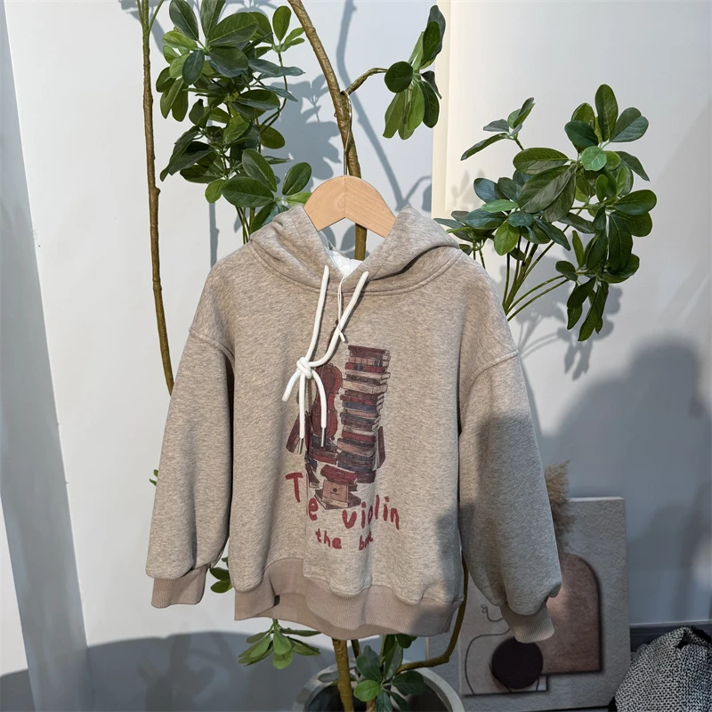 1229【喜】儿童时尚休闲带帽加绒卫衣-252049