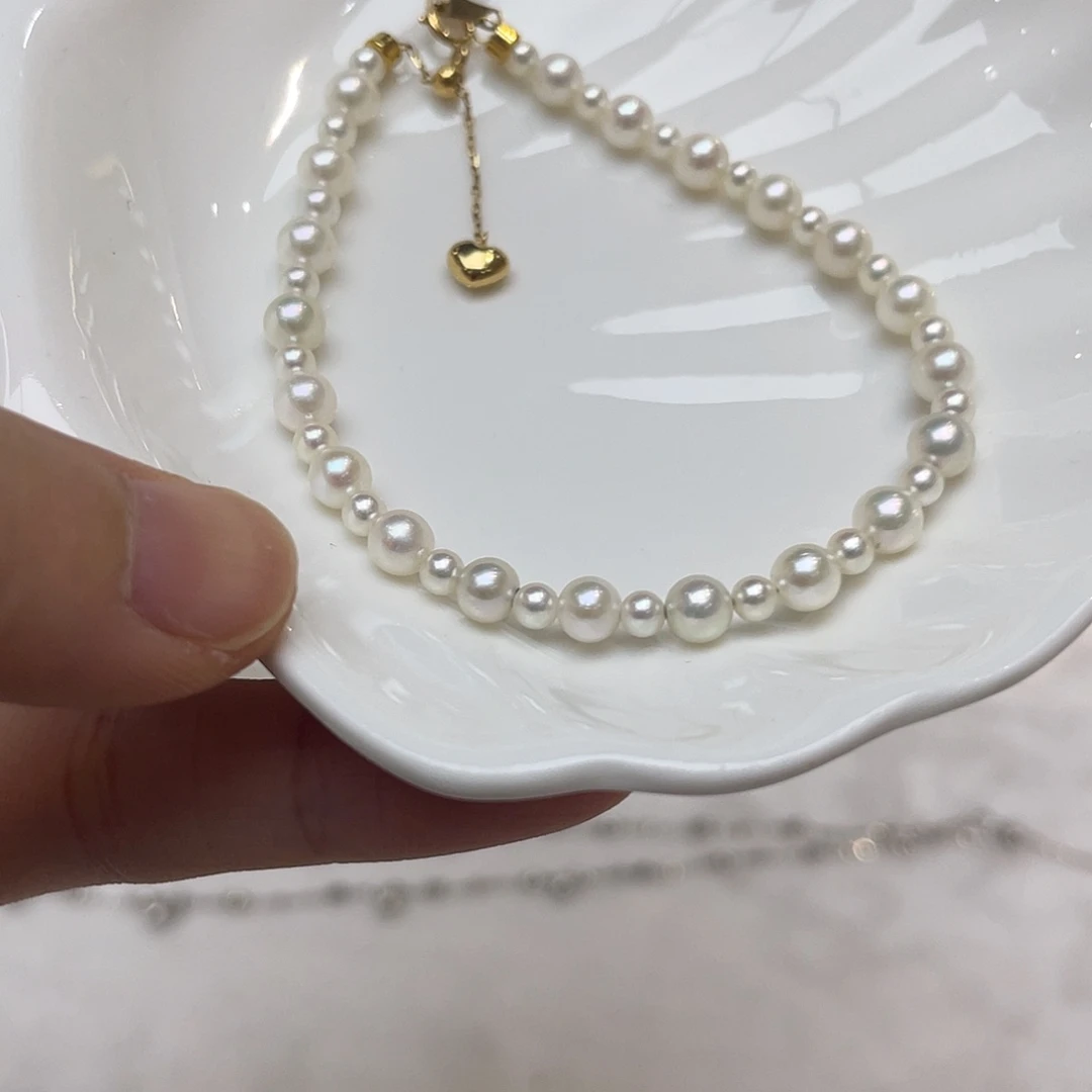 手绳银S925镶嵌海水珍珠