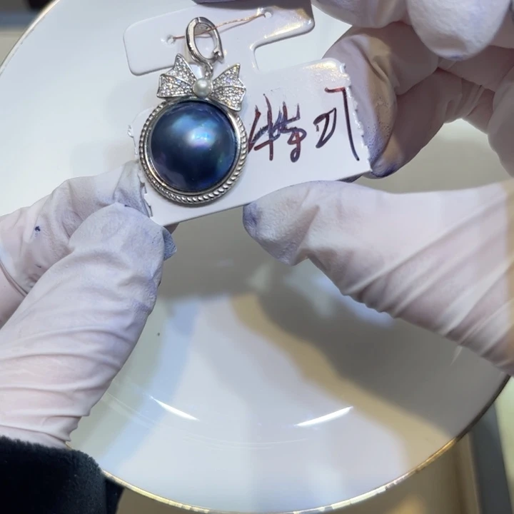 拼合珍珠（马贝珠）颈饰银S925镶嵌