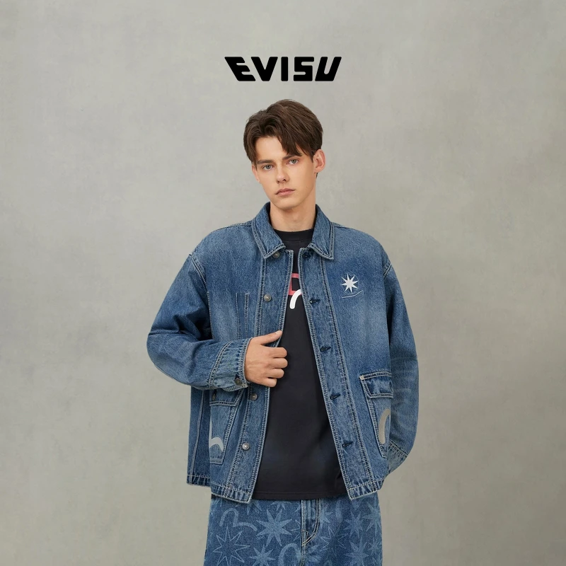 福神 EVISU X GDC 2025秋新品男士牛仔工装外套2EAGDM5DJ6432RXDN