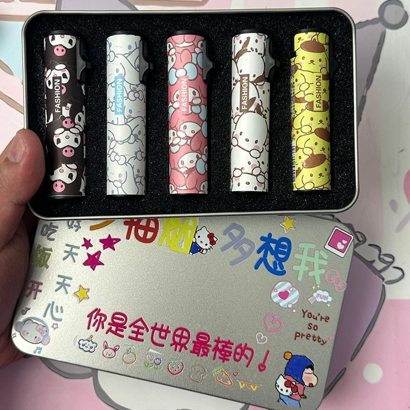 网红卡通三丽鸥金属滑轮圆柱式直冲蓝焰打火机炫酷实用礼物