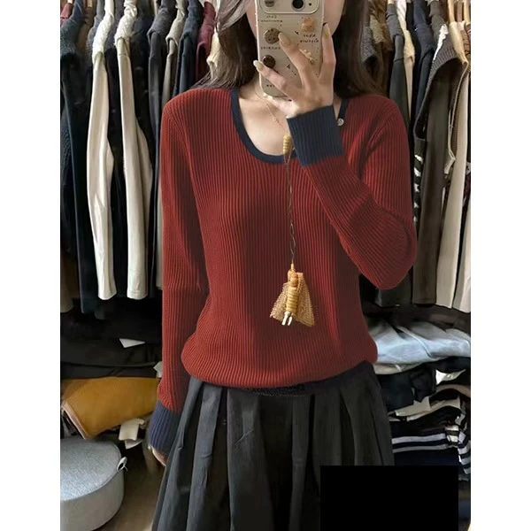 桑蚕丝+羊毛~胸94-170长55极简长袖温柔日常针织上衣 1956