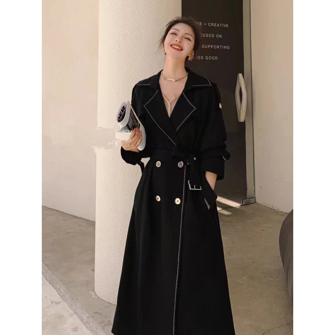 门店7&9/9！气质大女主，穿万年/经典英伦风长款收腰风衣外套L71632