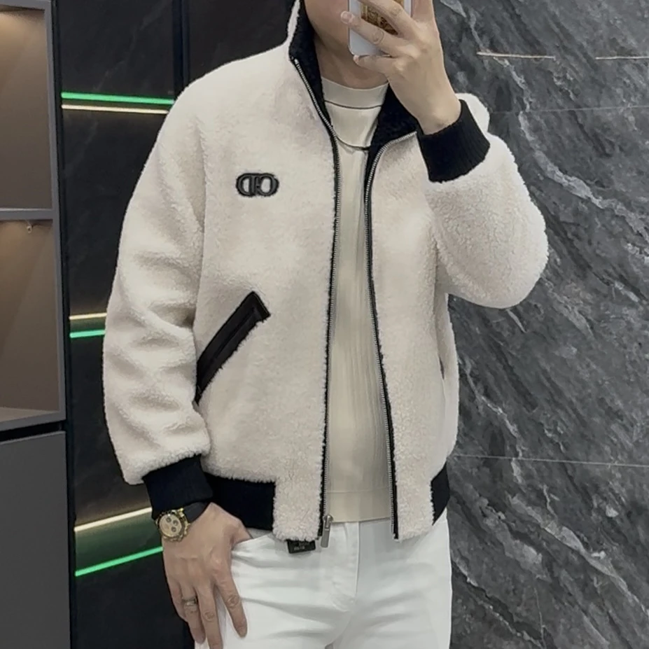 （鑫赏轻奢）2025冬季新款男士轻奢高端欧货立领羊毛夹克三色外套