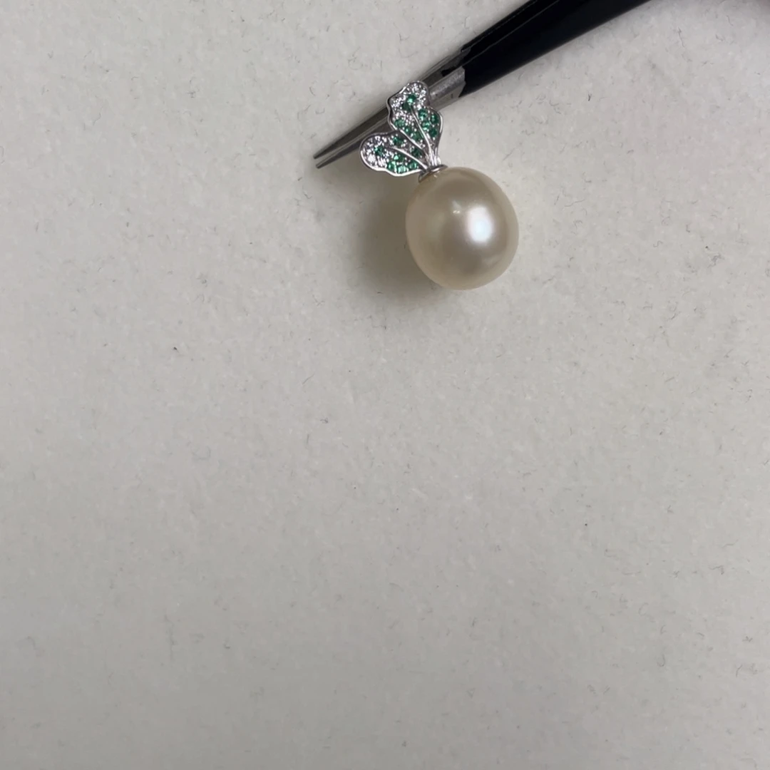 吊坠(不含链)银S925镶嵌海水珍珠